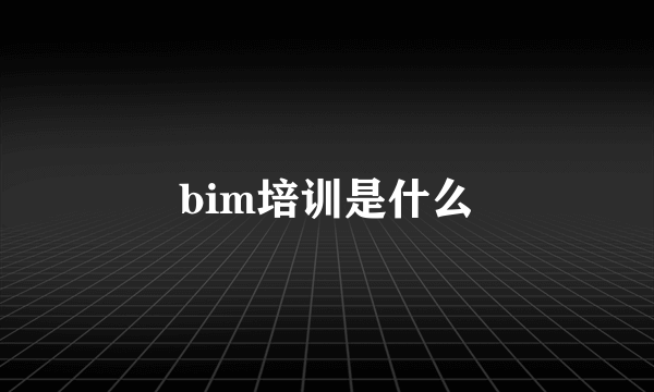 bim培训是什么