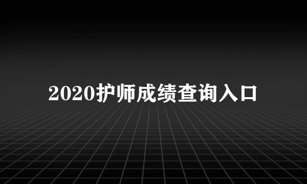 2020护师成绩查询入口