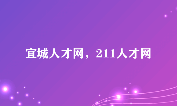 宜城人才网，211人才网