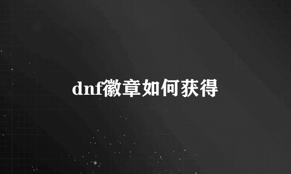 dnf徽章如何获得