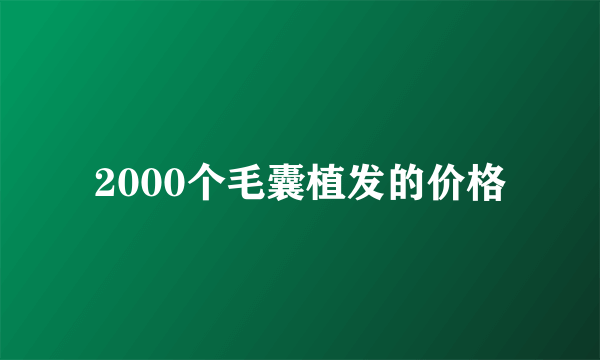 2000个毛囊植发的价格