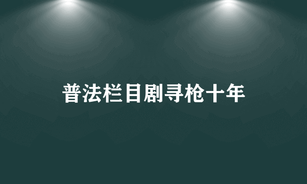 普法栏目剧寻枪十年