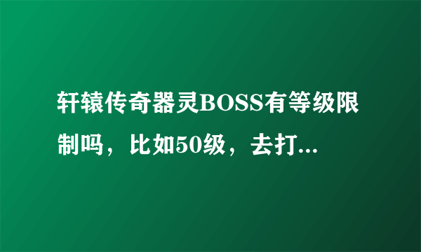 轩辕传奇器灵BOSS有等级限制吗，比如50级，去打灵蛇洞的，能打到吗