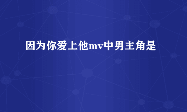 因为你爱上他mv中男主角是