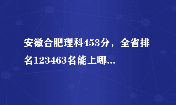 安徽合肥理科453分，全省排名123463名能上哪些二本公立学院？