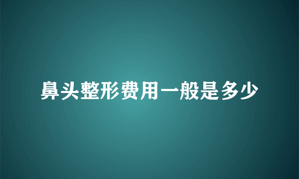 鼻头整形费用一般是多少