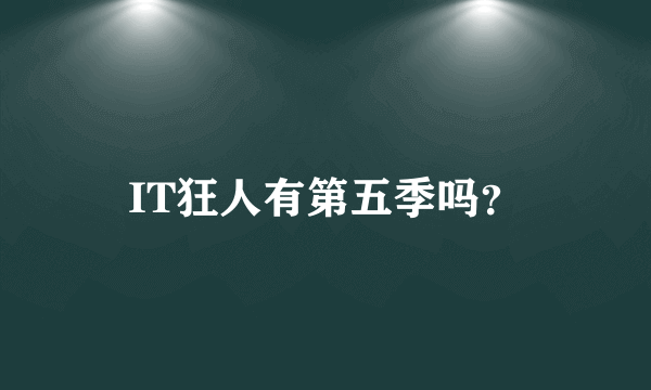 IT狂人有第五季吗？