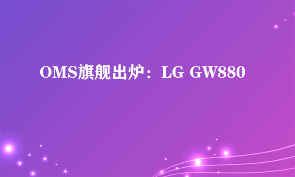 OMS旗舰出炉：LG GW880