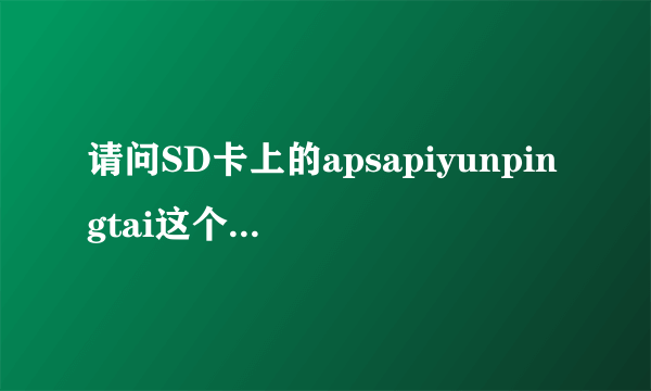 请问SD卡上的apsapiyunpingtai这个文件夹是干什么用的？