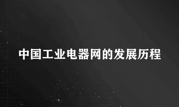 中国工业电器网的发展历程