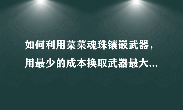 如何利用菜菜魂珠镶嵌武器，用最少的成本换取武器最大化的效果。