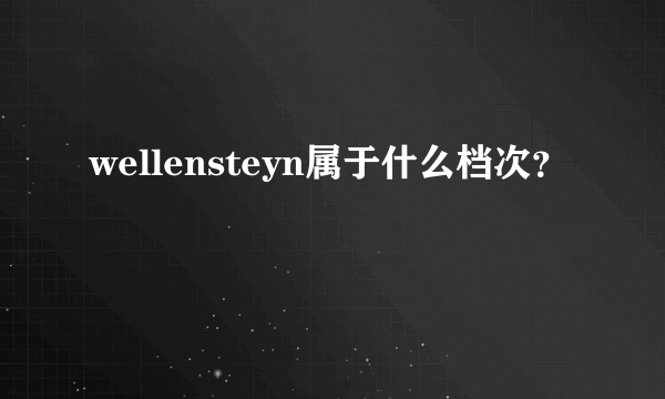 wellensteyn属于什么档次？