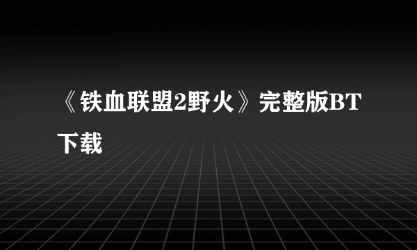 《铁血联盟2野火》完整版BT下载