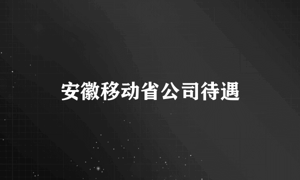 安徽移动省公司待遇