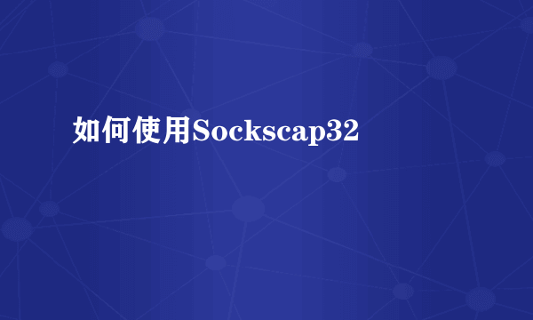 如何使用Sockscap32