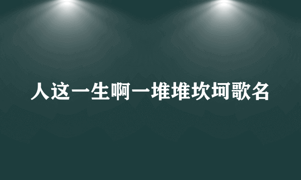 人这一生啊一堆堆坎坷歌名