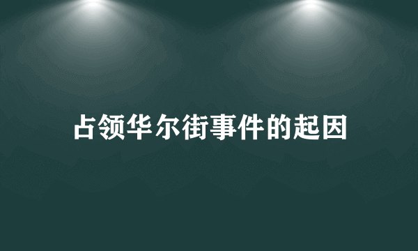 占领华尔街事件的起因