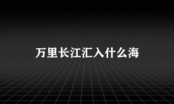 万里长江汇入什么海