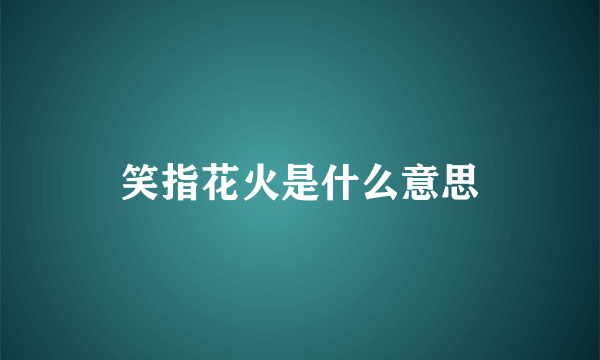 笑指花火是什么意思