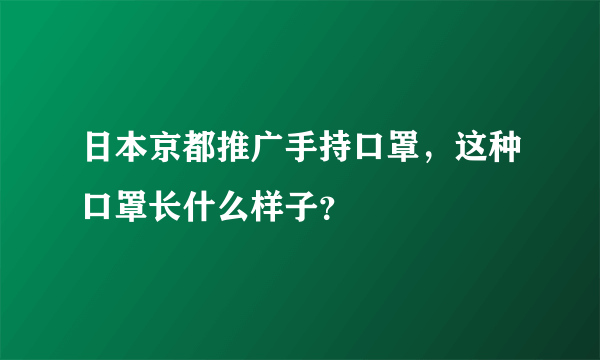 日本京都推广手持口罩，这种口罩长什么样子？