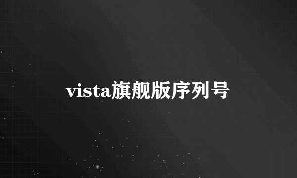 vista旗舰版序列号