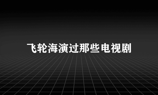 飞轮海演过那些电视剧