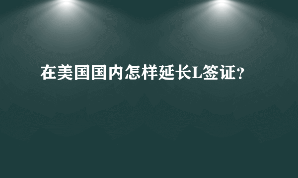 在美国国内怎样延长L签证？