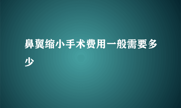 鼻翼缩小手术费用一般需要多少