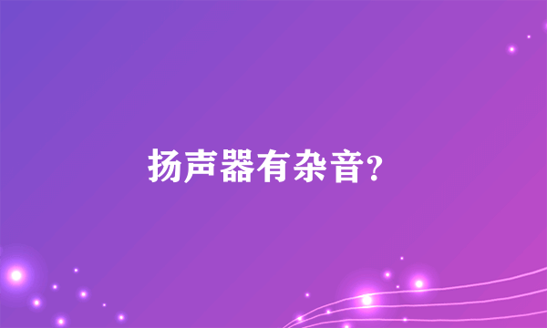 扬声器有杂音？