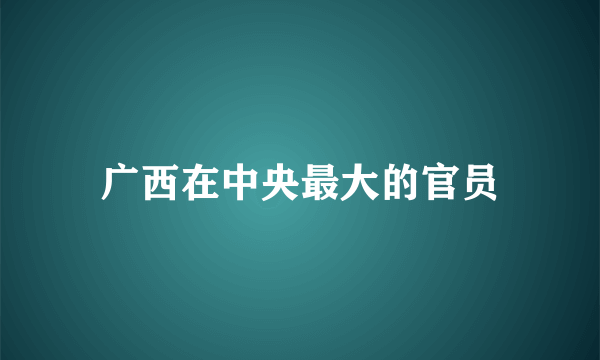 广西在中央最大的官员