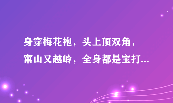 身穿梅花袍，头上顶双角， 窜山又越岭，全身都是宝打一动物名