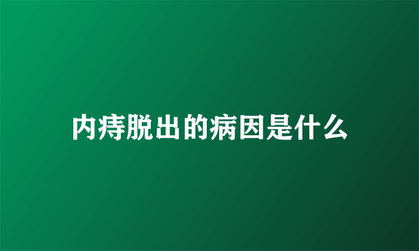 内痔脱出的病因是什么