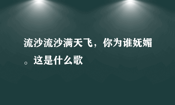 流沙流沙满天飞，你为谁妩媚。这是什么歌