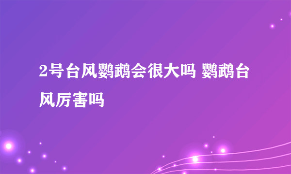 2号台风鹦鹉会很大吗 鹦鹉台风厉害吗