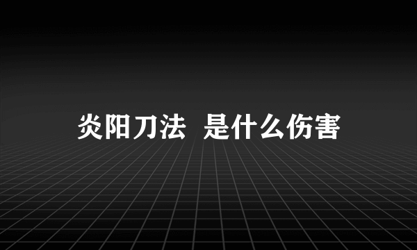 炎阳刀法  是什么伤害