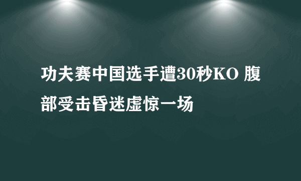 功夫赛中国选手遭30秒KO 腹部受击昏迷虚惊一场