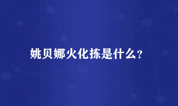 姚贝娜火化拣是什么？