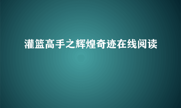 灌篮高手之辉煌奇迹在线阅读