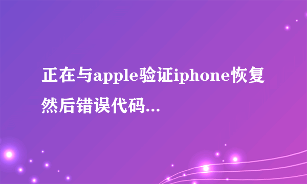 正在与apple验证iphone恢复 然后错误代码1602