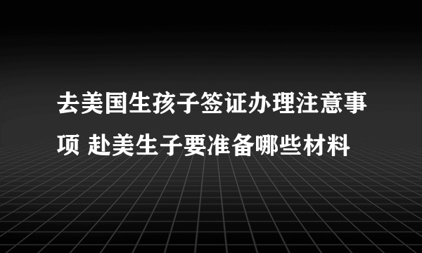 去美国生孩子签证办理注意事项 赴美生子要准备哪些材料