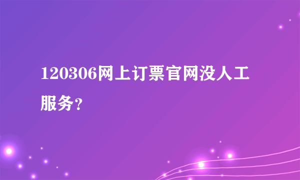 120306网上订票官网没人工服务？