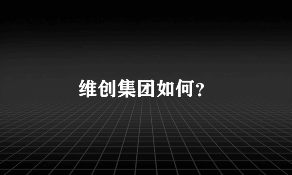 维创集团如何？