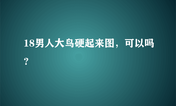 18男人大鸟硬起来图，可以吗？