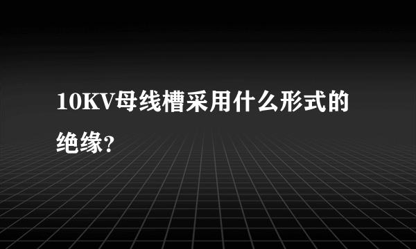 10KV母线槽采用什么形式的绝缘？