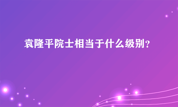 袁隆平院士相当于什么级别？