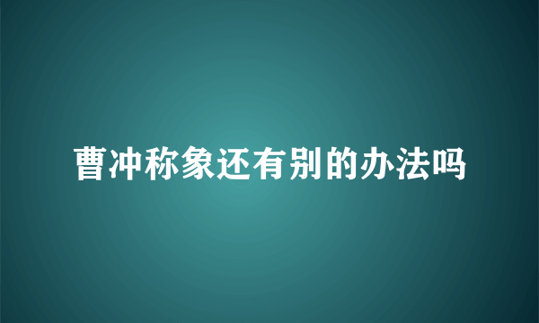 曹冲称象还有别的办法吗