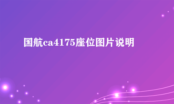 国航ca4175座位图片说明