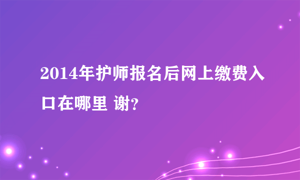 2014年护师报名后网上缴费入口在哪里 谢？