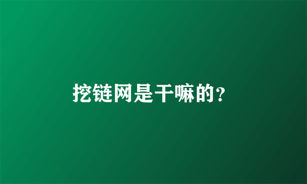 挖链网是干嘛的？