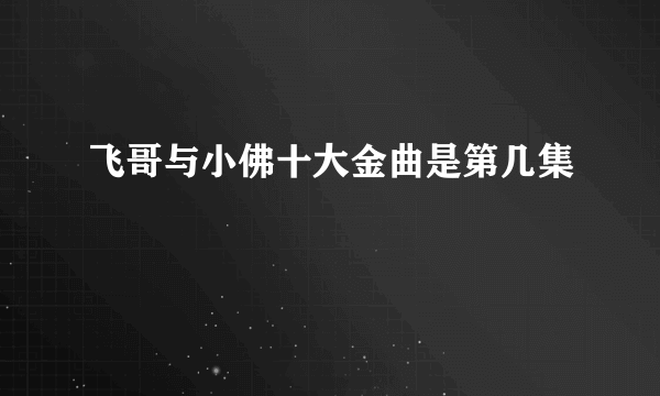 飞哥与小佛十大金曲是第几集